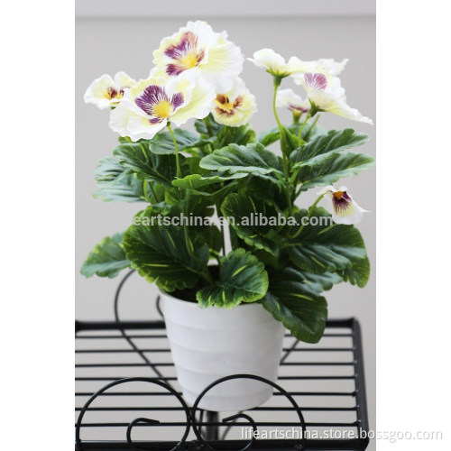 flower plant, 30cm artificial pansy bonsai, flower bonsai, cream flowers